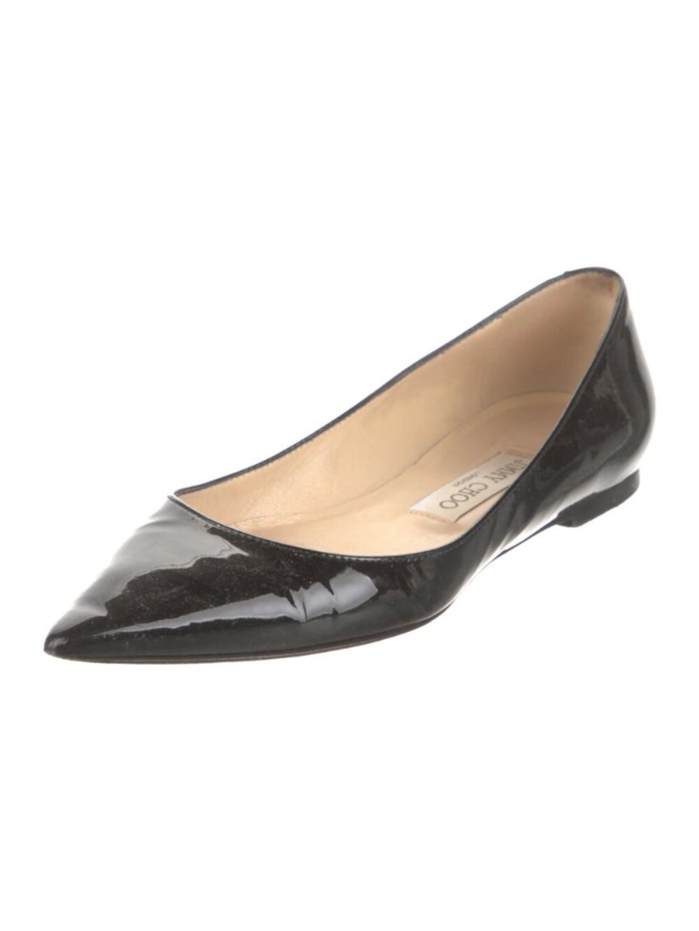 Jimmy Choo Black Patent Leather Pointed Flats - Picture 4 of 5